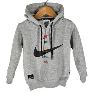 NIKE TODDLER BOY'S STYLE ESSENTIALS SWOOSH JUST DO IT GRAY HOODIE SIZE 1-2 YEARS